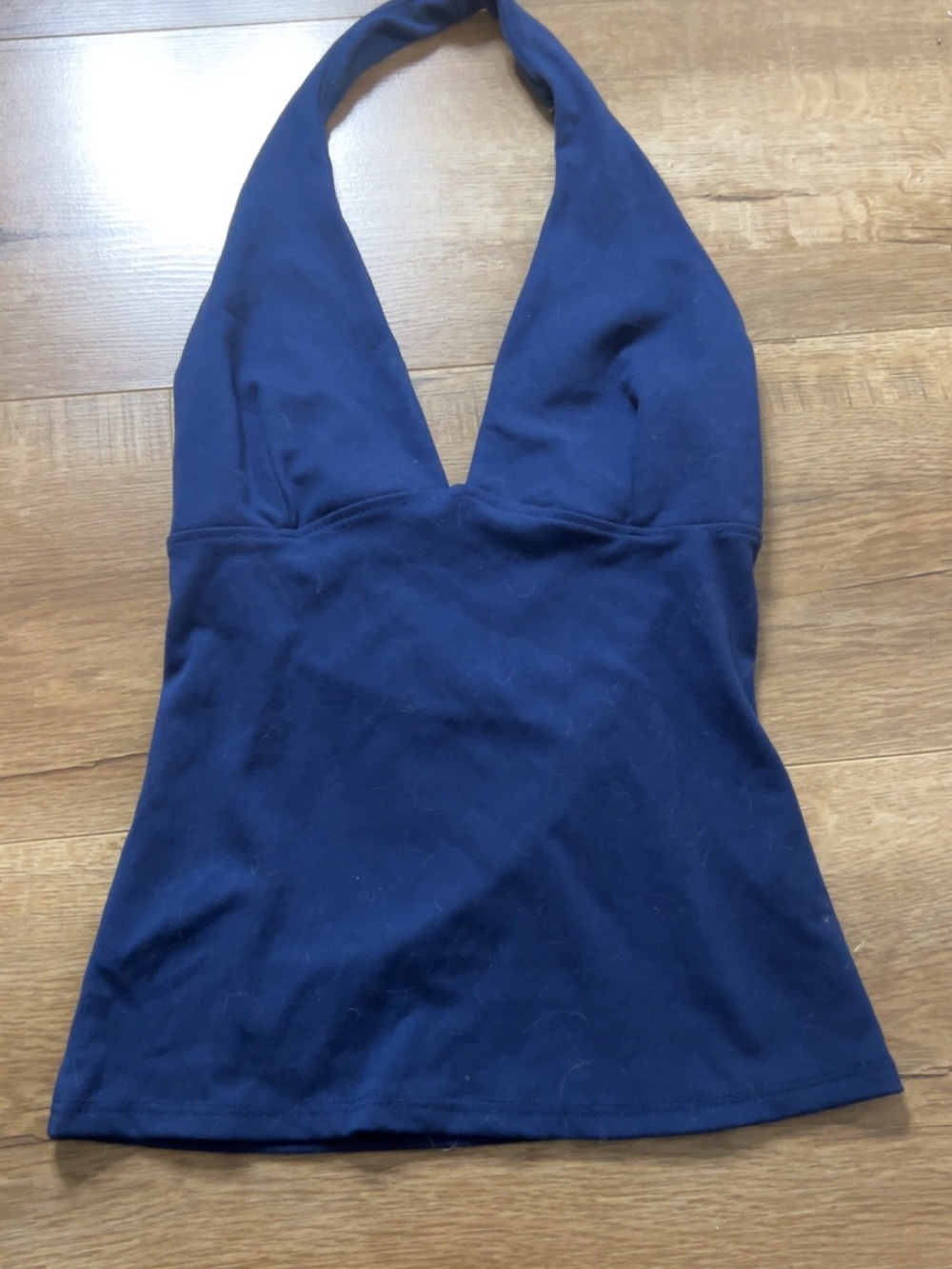 gaze Deep V Halter Camisole in Navy Blue